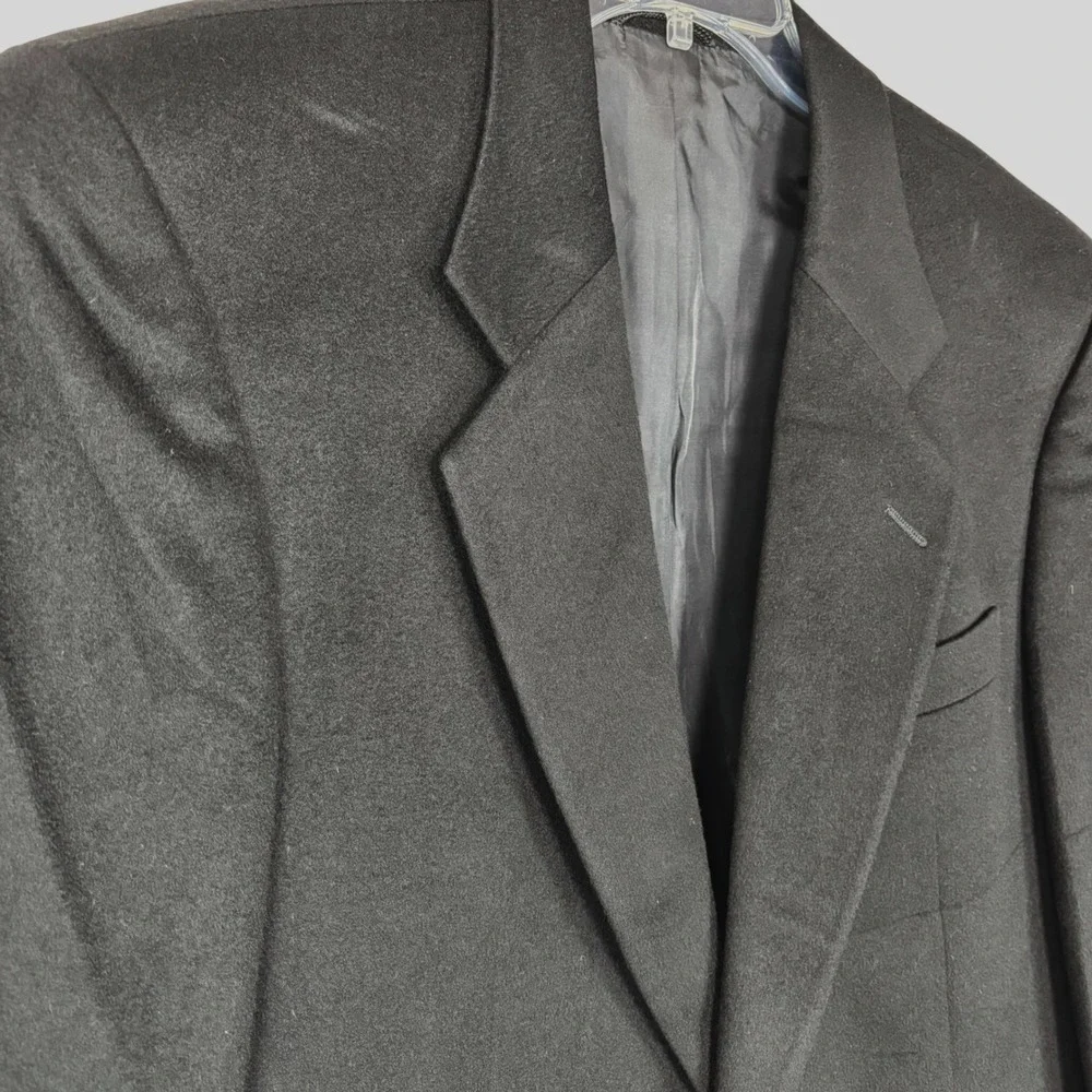 VTG 90s Konen Munchen 100% Pure New Wool Black 2 Button Sport Coat Soft Sz 39R